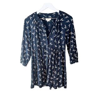 Anthropologie Maeve Butterfly Baby Doll Tunic y2k style Black White‎ XS